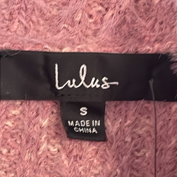 Lulu’s Women's Sweater Dress Small Pink Stretch Fluffy Cowl Neck Longline - Picture 8 of 14